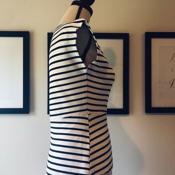 Black and White Striped Peplum Top - Picture 5 of 7